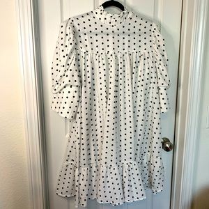 ASOS Puff Sleeve Ruffle neck Smock Dress